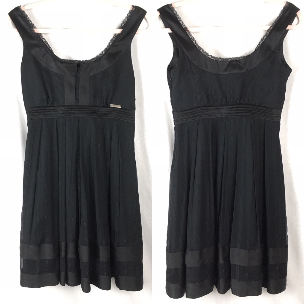 John Galliano Designer Dress Black Lace 27/40